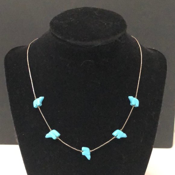 Jewelry - DONATED.925 silver & turquoise polar bear necklace